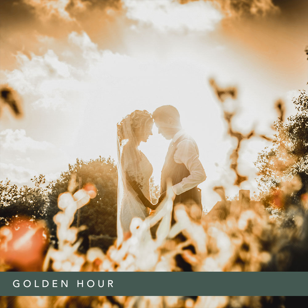 Golden hour wedding photography